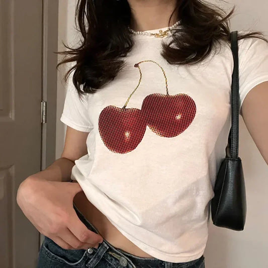 Cherry Print Crop Top