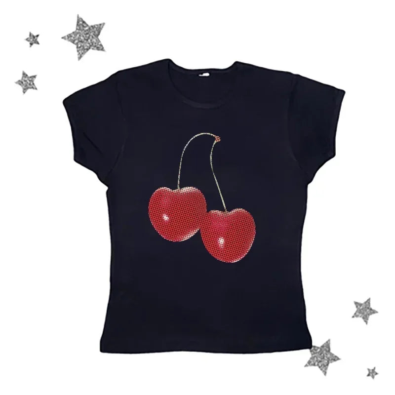 Cherry Print Crop Top